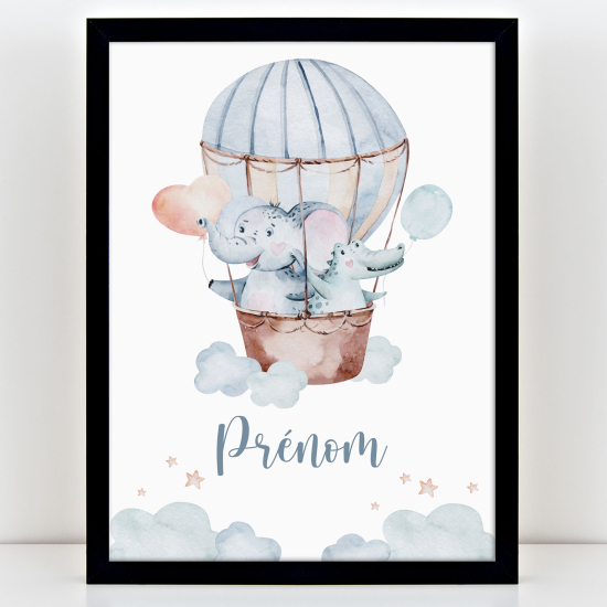Poster personalizzato per bambini - Mongolfiera animali