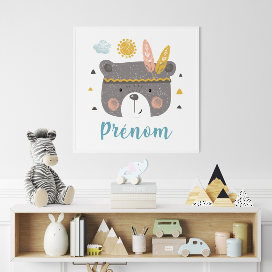 Poster personalizzato per bambini - Orso Indiano