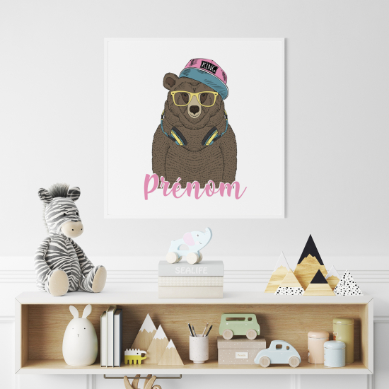 Poster personalizzato per bambini - Orso musica