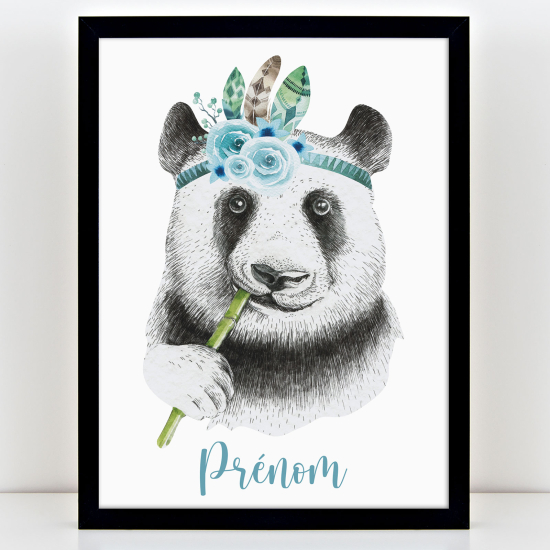 Poster personalizzato per bambini - Panda blu
