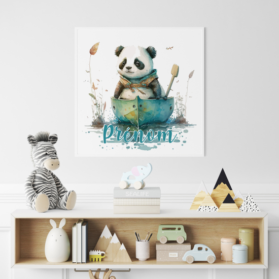 Poster personalizzato per bambini - Panda sulla barca