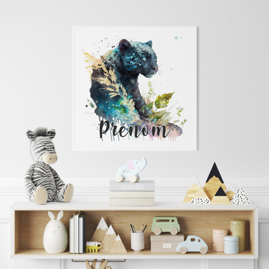 Poster personalizzato per bambini - Pantera Nera colorata