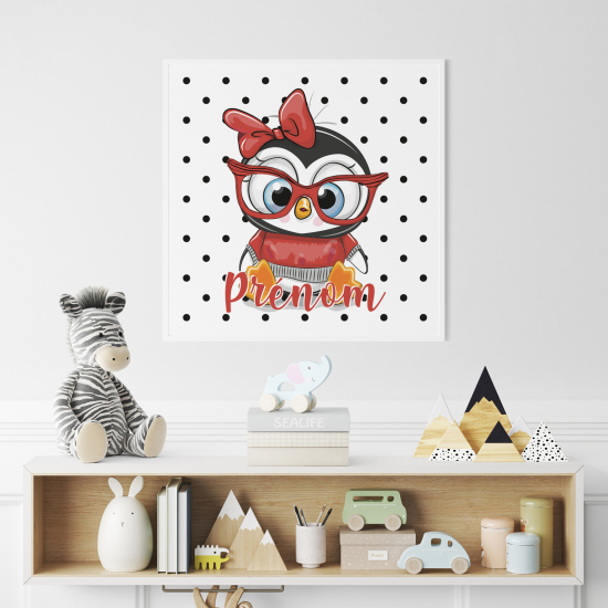 Poster personalizzato per bambini - pinguino dagli occhiali