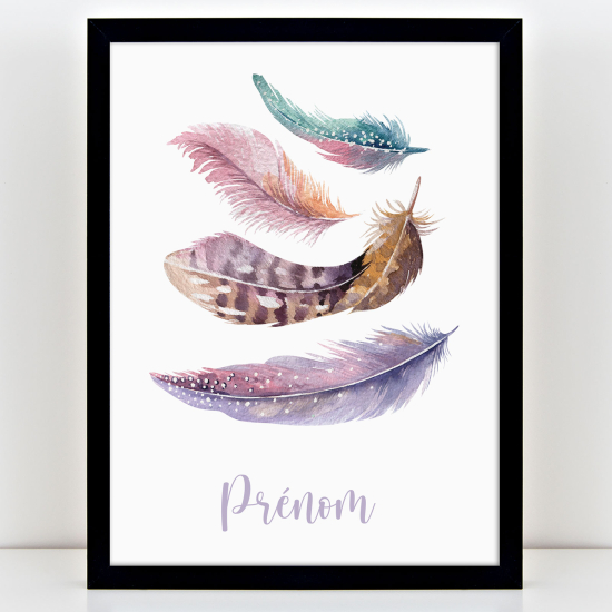 Poster personalizzato per bambini - Piume