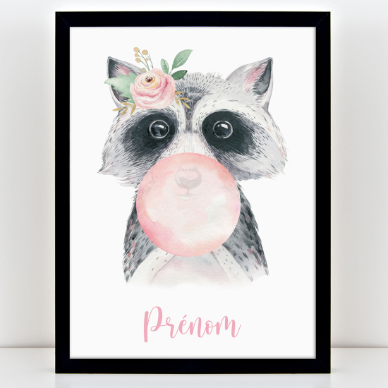 Poster personalizzato per bambini - Procione bolla