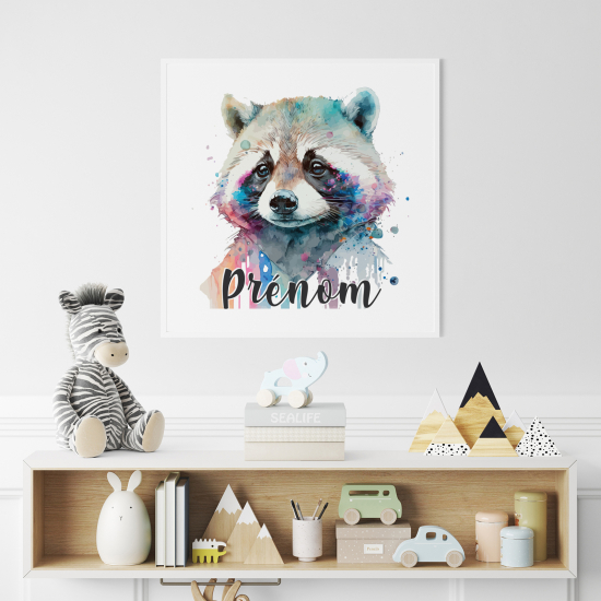 Poster personalizzato per bambini - Procione colorato