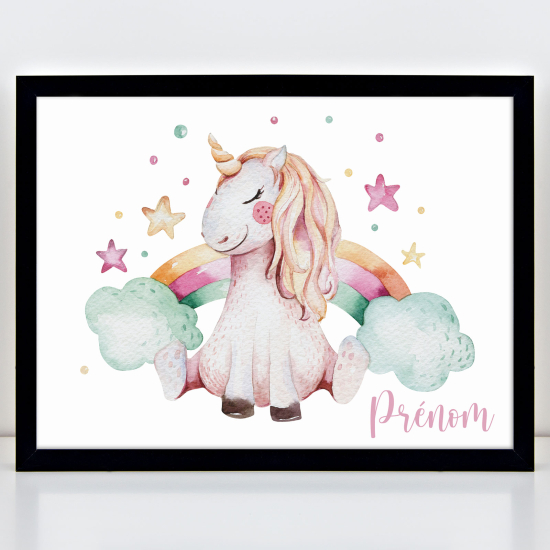 Poster personalizzato per bambini - Unicorno arcobaleno