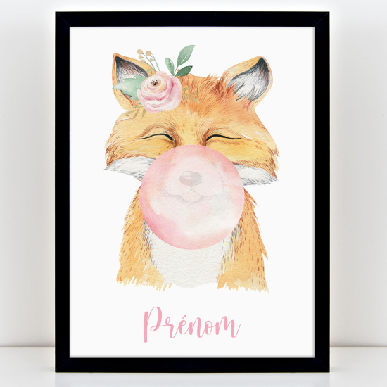 Poster personalizzato per bambini - Volpe bolla