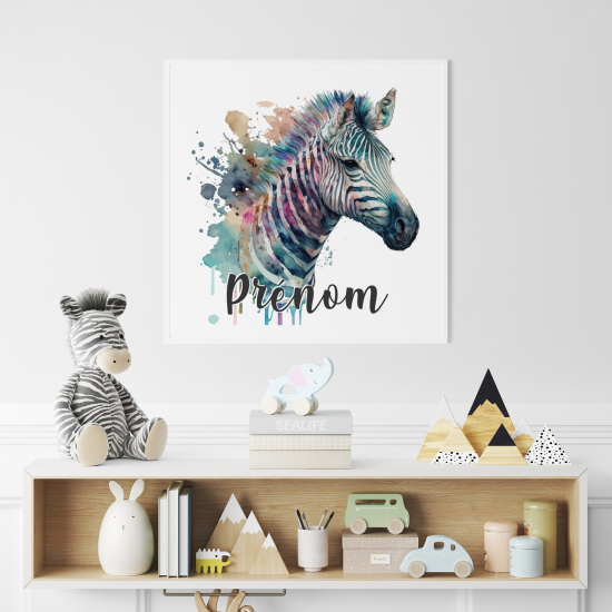 Poster personalizzato per bambini - Zebra colorata