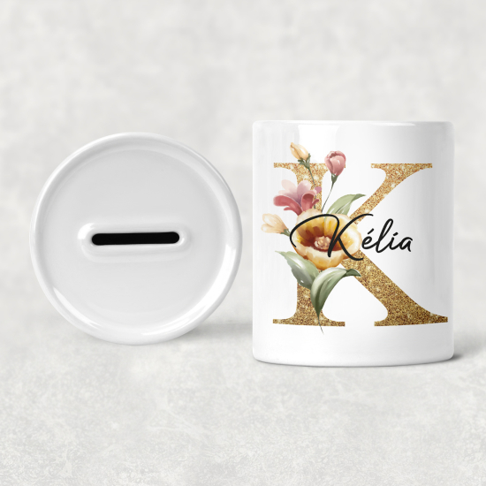 Salvadanaio Monogram personalizzato - K
