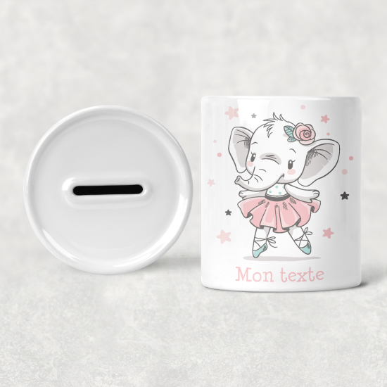 Salvadanaio per bambini personalizzato - Ballerina Elefante