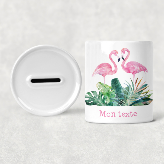 Salvadanaio per bambini personalizzato - Fenicotteri Rosa