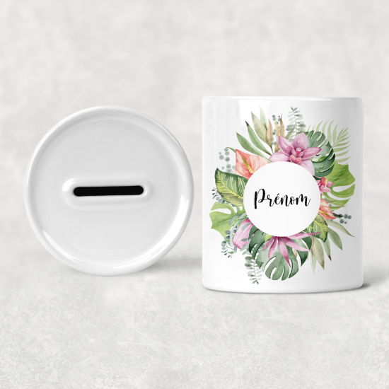 Salvadanaio per bambini personalizzato - Fiori