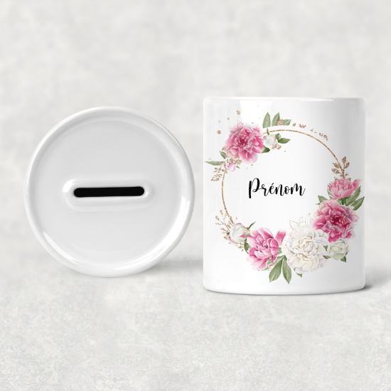 Salvadanaio per bambini personalizzato - Fiori