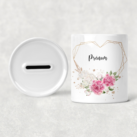 Salvadanaio per bambini personalizzato - Fiori