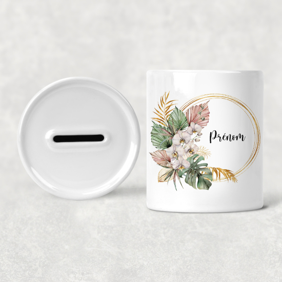 Salvadanaio per bambini personalizzato - Fiori