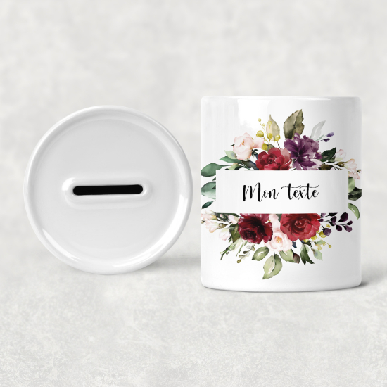 Salvadanaio per bambini personalizzato - Fiori