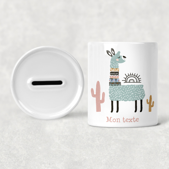 Salvadanaio per bambini personalizzato - Lamas Cactus