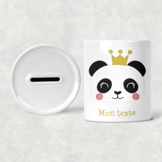 Salvadanaio per bambini personalizzato - Principessa Panda