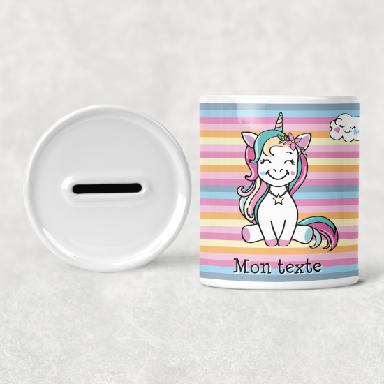 Salvadanaio per bambini personalizzato - Sorriso di Unicorno