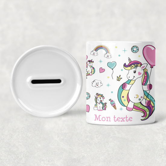 Salvadanaio per bambini personalizzato - Unicorni