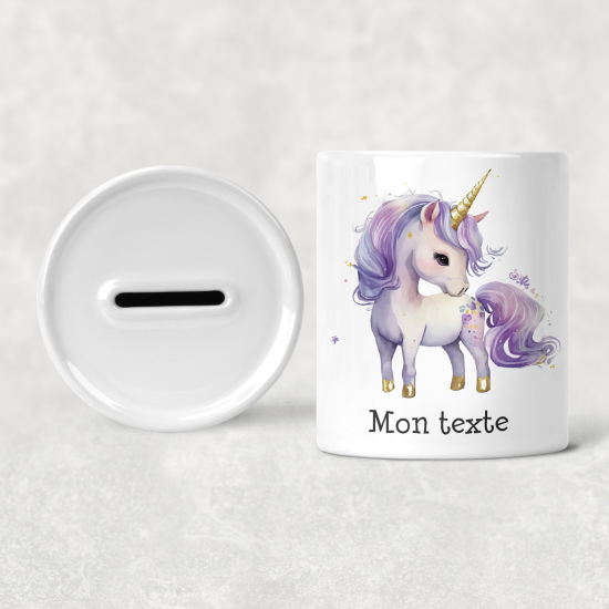 Salvadanaio per bambini personalizzato - Unicorno