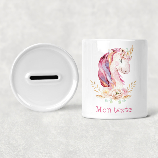 Salvadanaio per bambini personalizzato - Unicorno