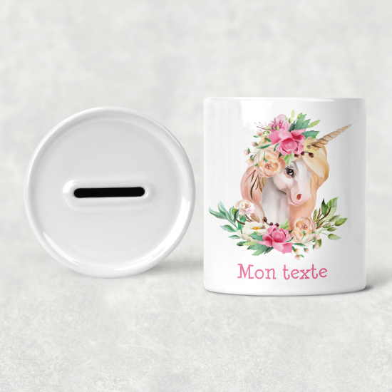 Salvadanaio per bambini personalizzato - Unicorno