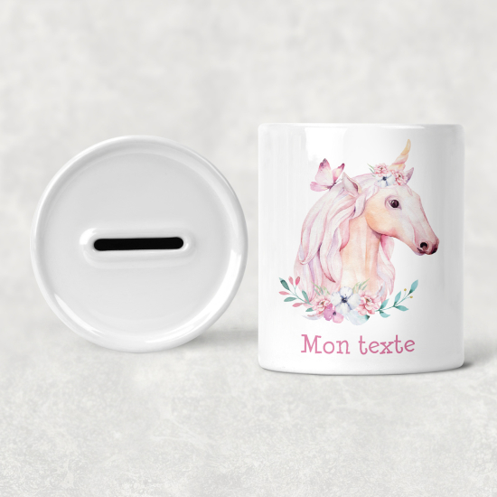 Salvadanaio per bambini personalizzato - Unicorno