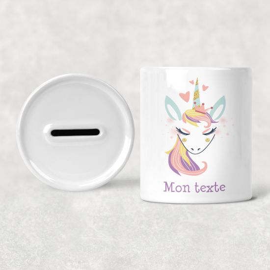 Salvadanaio per bambini personalizzato - Unicorno