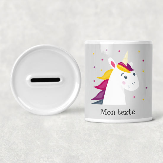 Salvadanaio per bambini personalizzato - Unicorno