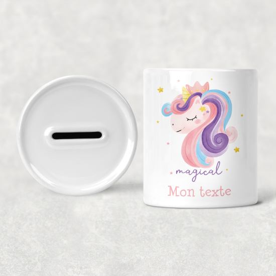 Salvadanaio per bambini personalizzato - Unicorno magico