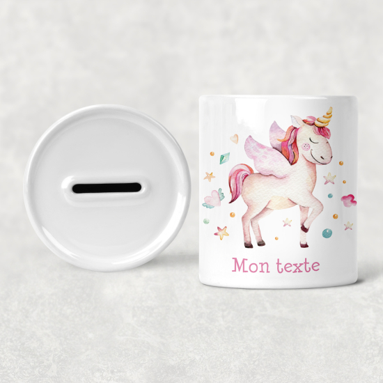 Salvadanaio per bambini personalizzato - Unicorno Stelle