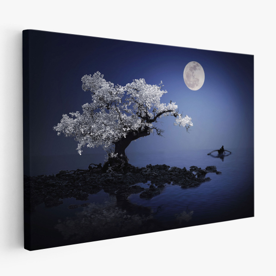 Stampa su tela - Albero mistico al chiaro di luna