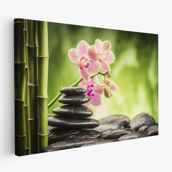 Stampa su tela - Ciottoli Orchidee