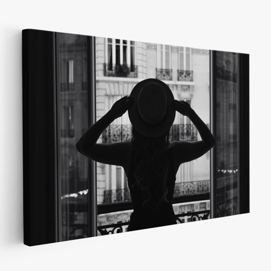 Stampa su tela - Donna balcone