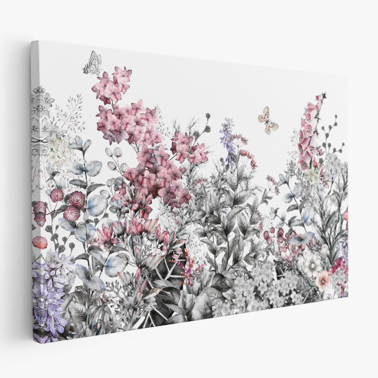 Stampa su tela - Fiori Farfalle
