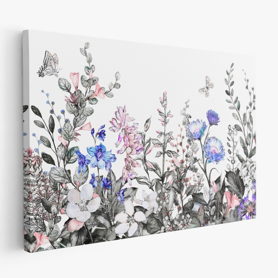 Stampa su tela - Fiori Farfalle