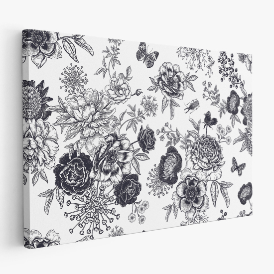 Stampa su tela - Fiori Farfalle