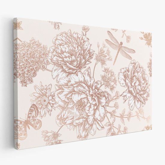 Stampa su tela - Fiori Farfalle