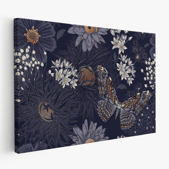 Stampa su tela - Fiori Farfalle