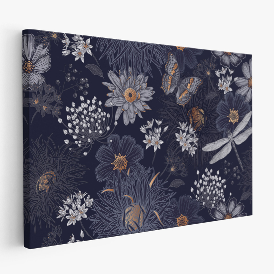 Stampa su tela - Fiori Farfalle