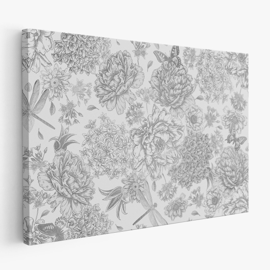 Stampa su tela - Fiori Farfalle