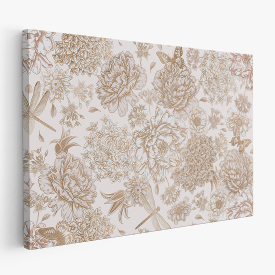Stampa su tela - Fiori Farfalle