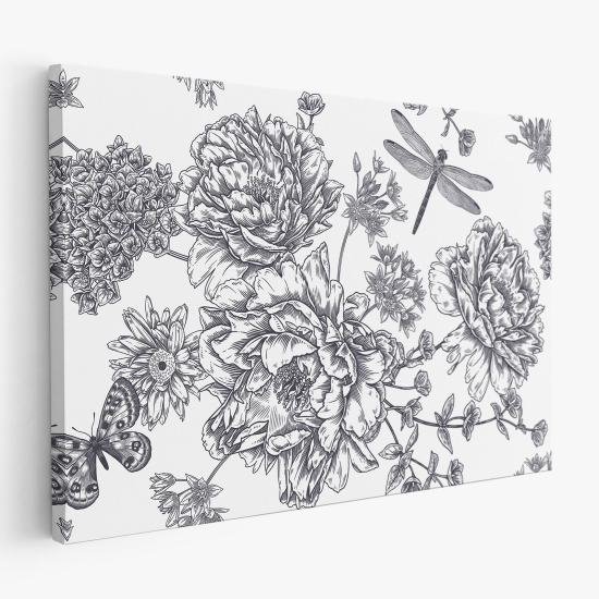 Stampa su tela - Fiori Libellula