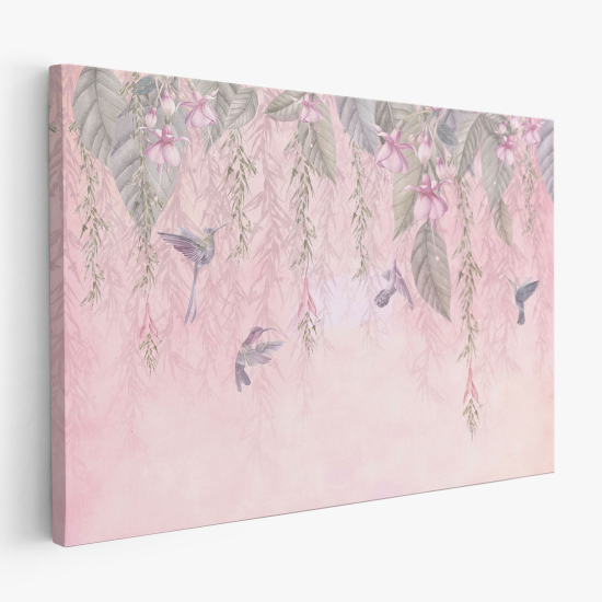 Stampa su tela - Fiori Uccelli