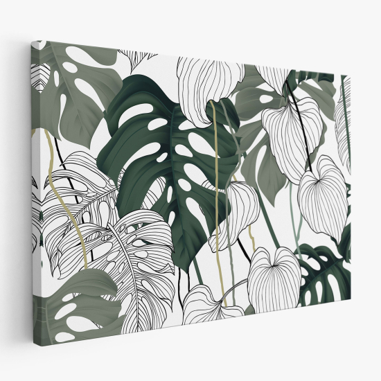 Stampa su tela - Foglie Tropicali
