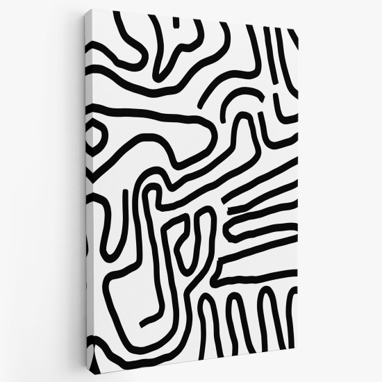 Stampa su tela - Motivo geometrico bianco e nero