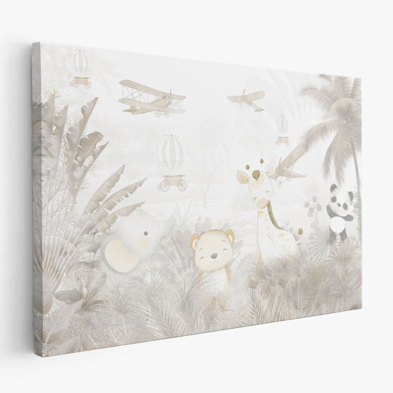 Stampa su tela per Bambini - Aerei Animali