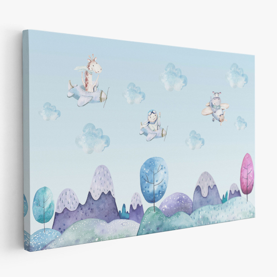 Stampa su tela per Bambini - Animali Aerei